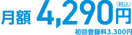 月額 4290円(税込)